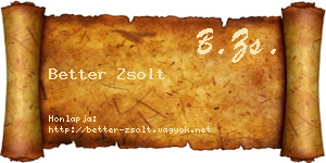 Better Zsolt névjegykártya